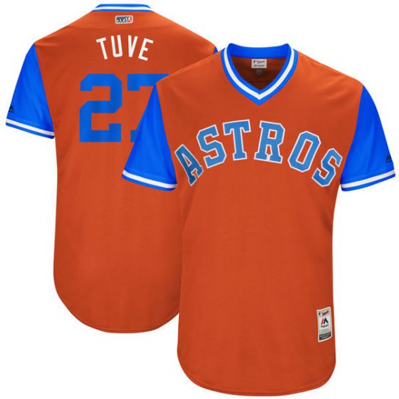 Men Houston Astros 27 Tuve Orange New Rush Limited MLB Jerseys